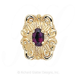 GS342 RG - 14 Karat Gold Rhodolite Garnet Slide 